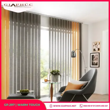 Rèm Sáo Lá Dọc Màu Xám Pha Cam – Warm Touch