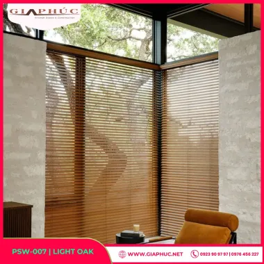 Rèm Sáo Gỗ Màu Sồi Vàng Tự Nhiên – Golden Oak