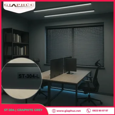Rèm Sáo Nhôm Graphite Grey Cao Cấp – Màu Xám Đậm Sang Trọng