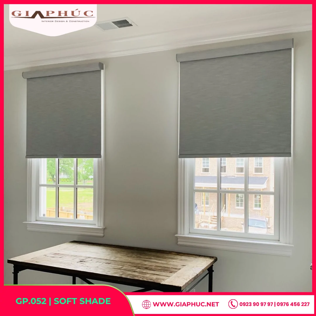 Rèm Cuốn Cửa Sổ Màu Ghi Sáng – Soft Shade